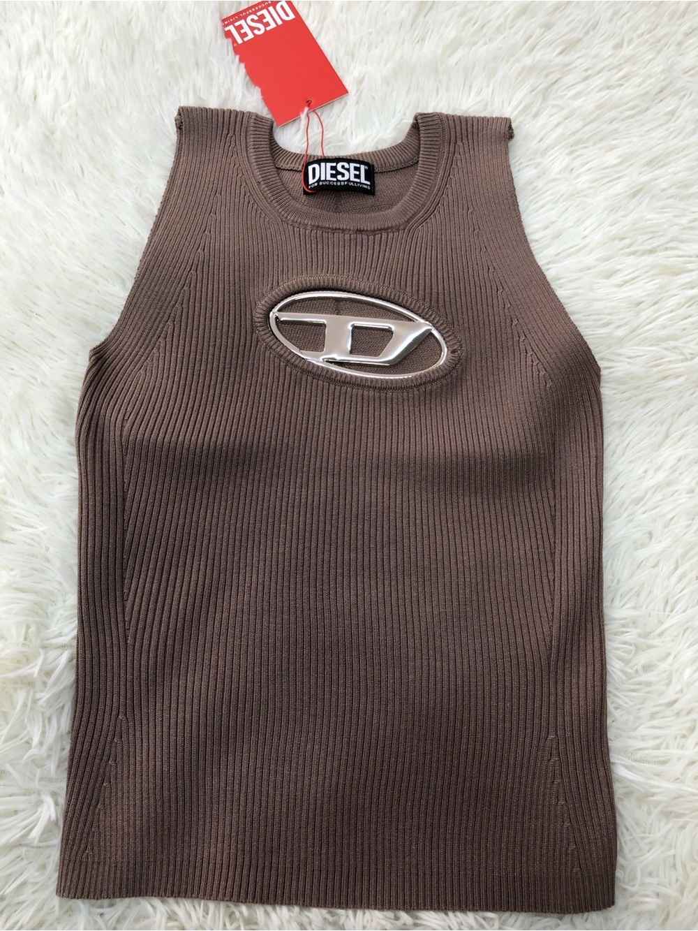 Diesel Taupe Ribbed Tank